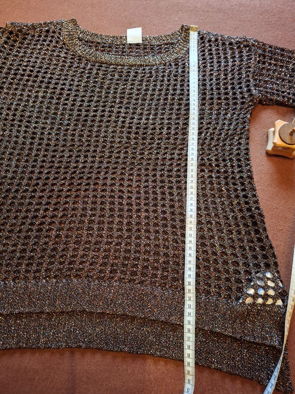 Maglioni & Felpe: Pull marron reflets cuivrés, ajouré S marque Vero Moda – Usato da Villiers venduto da san_jn5w 9