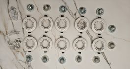 10 Einbaustrahler rund weiss mit Leuchtmittel