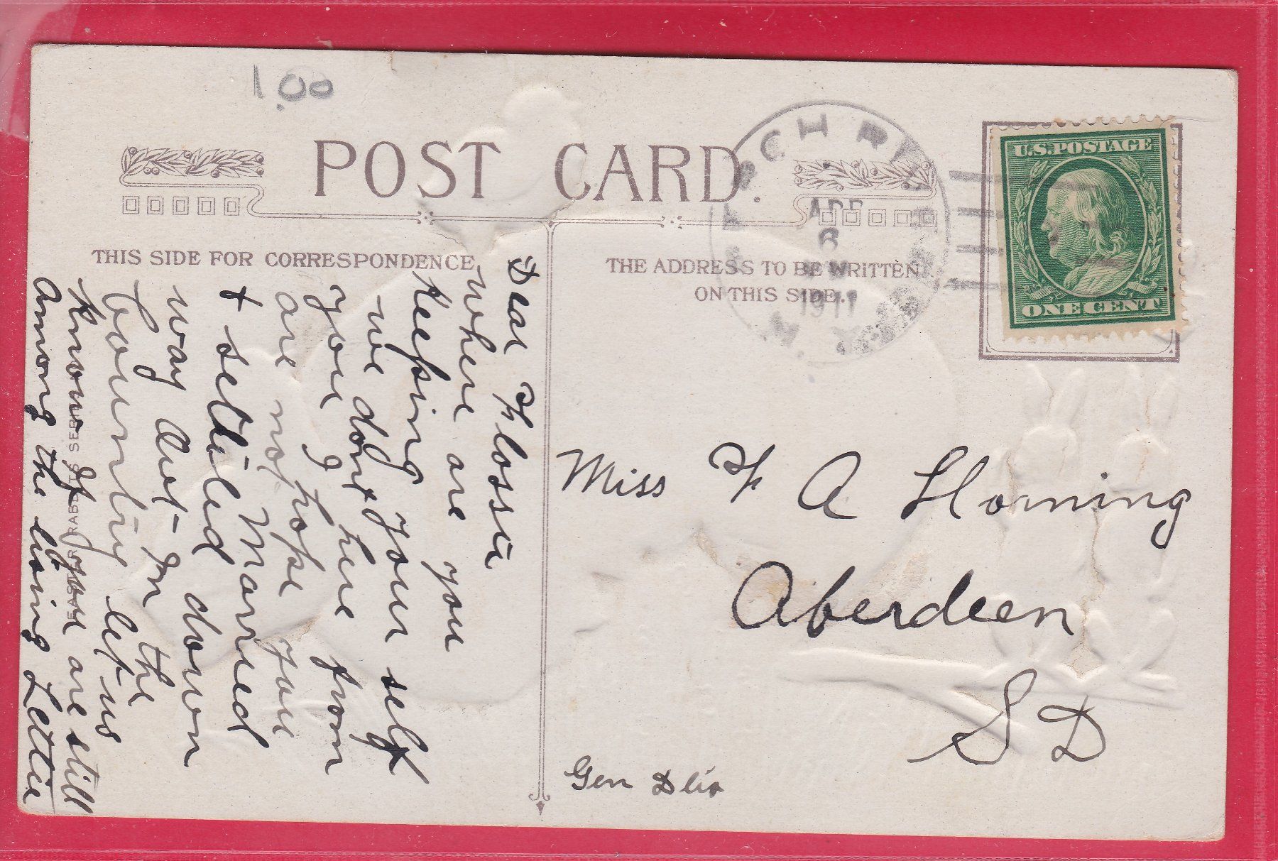 Cartoline postali: PRÄGEKARTE, LOVING EASTER GREETINGS, 6.4.1911 – Usato da Oberrieden venduto da Gebirgsstelze 1