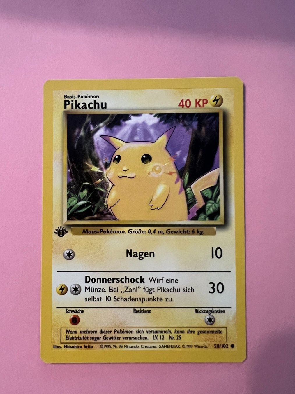 Pokémon Sammelbilder & Trading cards: Pikachu 58/102 DE Base Set 1. Edition – Neu (gemäss Beschreibung) aus Reinach BL von bermuda-dreieck