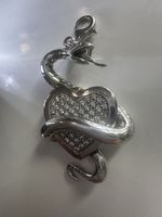 925 Silber Anhänger/Charm, Schlange mit Herz