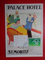 Maximumkarte MK + Automat 18.2.1982 ST. MORITZ PALACE HOTEL