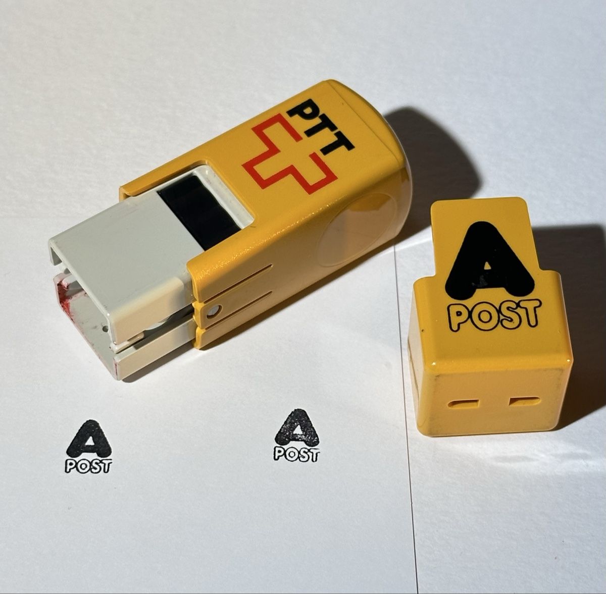 Stempel: PTT A-Post Rubber Stamp, Swiss Post Office Icon! – Gebraucht aus Zürich von RatsTreasure 3