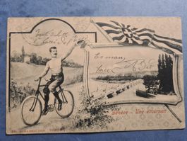 FAHRRAD GENEVE EXCURSION  29 JANVIER 1907 CARTE VINTAGE