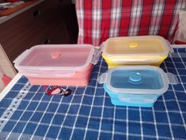 Faltbare Frischhaltedosen Set 3-teilig neuwertig BPA frei