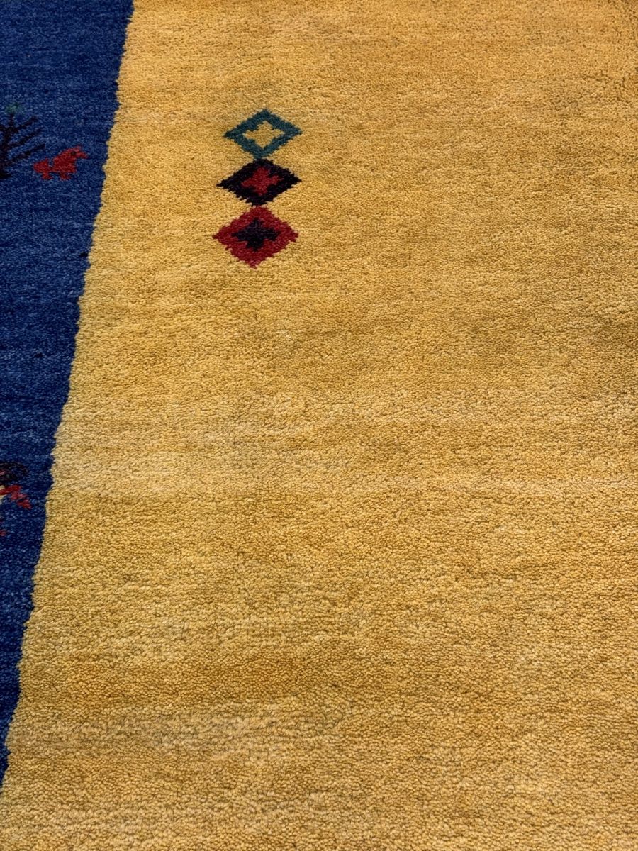 Gabbeh Tappeti: Indo Gabbeh Gelb/Blau – Nuovo (secondo la descrizione) da Liestal venduto da galerie_nategh 4