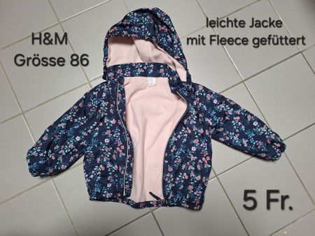 dünne Jacke mit Fleece gefüttert 86