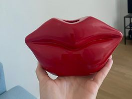Rote Lippen Vase