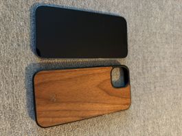 Iphone 13 128 GB Blau mit Nussbaumfurnier Case/Ladekabel