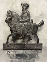 Figur Reiter auf Pferd Metall Signiert BHS 5706A ca 25cm