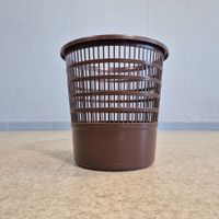 1 Stk. 1985 Vintage UTZ Papierkorb Waste Basket braun