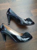 Gabor Black Heels, Size 4, Rose Detail