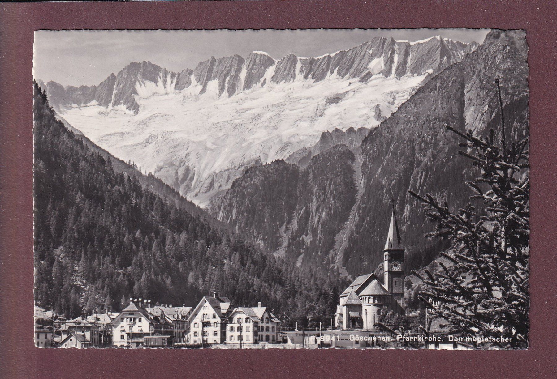 Ansichtskarten: GÖSCHENEN - Pfarrkirche - Dammaglatscher – Gebraucht aus Pully von nicecards