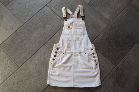 Pepe Jeans Latzkleid Weiss Denim XS - Stylisches Jeanskleid