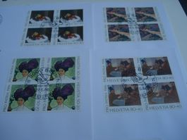 Pro Patria 1986, FDC Satz + 4erblocks, 5 Belege