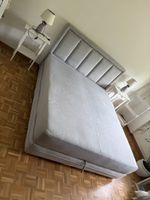 Bett Stoffgrau 160x200cm mit Bettkasten guter Zustand