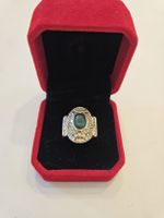 Gold Ring 750 with Emerald & Diamonds Size 57 9.5g