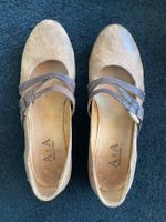 Schuhe Leder, Braun-Beige, Grösse 39 (40)
