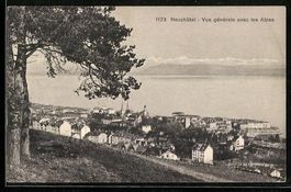 Neuchâtel, Vue générale avec les Alpe