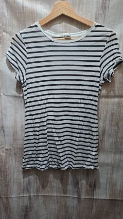 🎉 H&M Streifenshirt - XS - schwarz / weiss