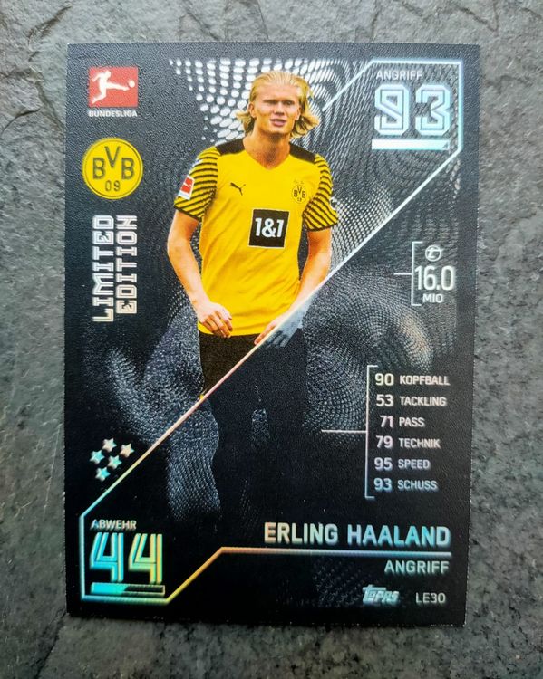 Match Attax EXTRA 2021/22 LE30 – Erling Haaland Limited Edition Card (Borussia Dortmund)