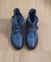 Bottines femme bleu à boucles et clous 40