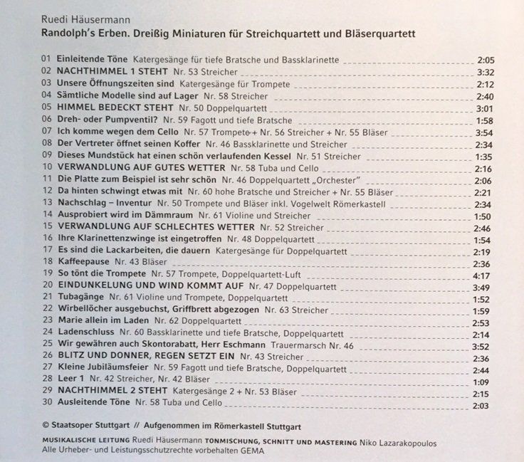 CD: Ruedi Häusermann - Randolph`s Erben – Usato da Grüningen venduto da azulblanco 2