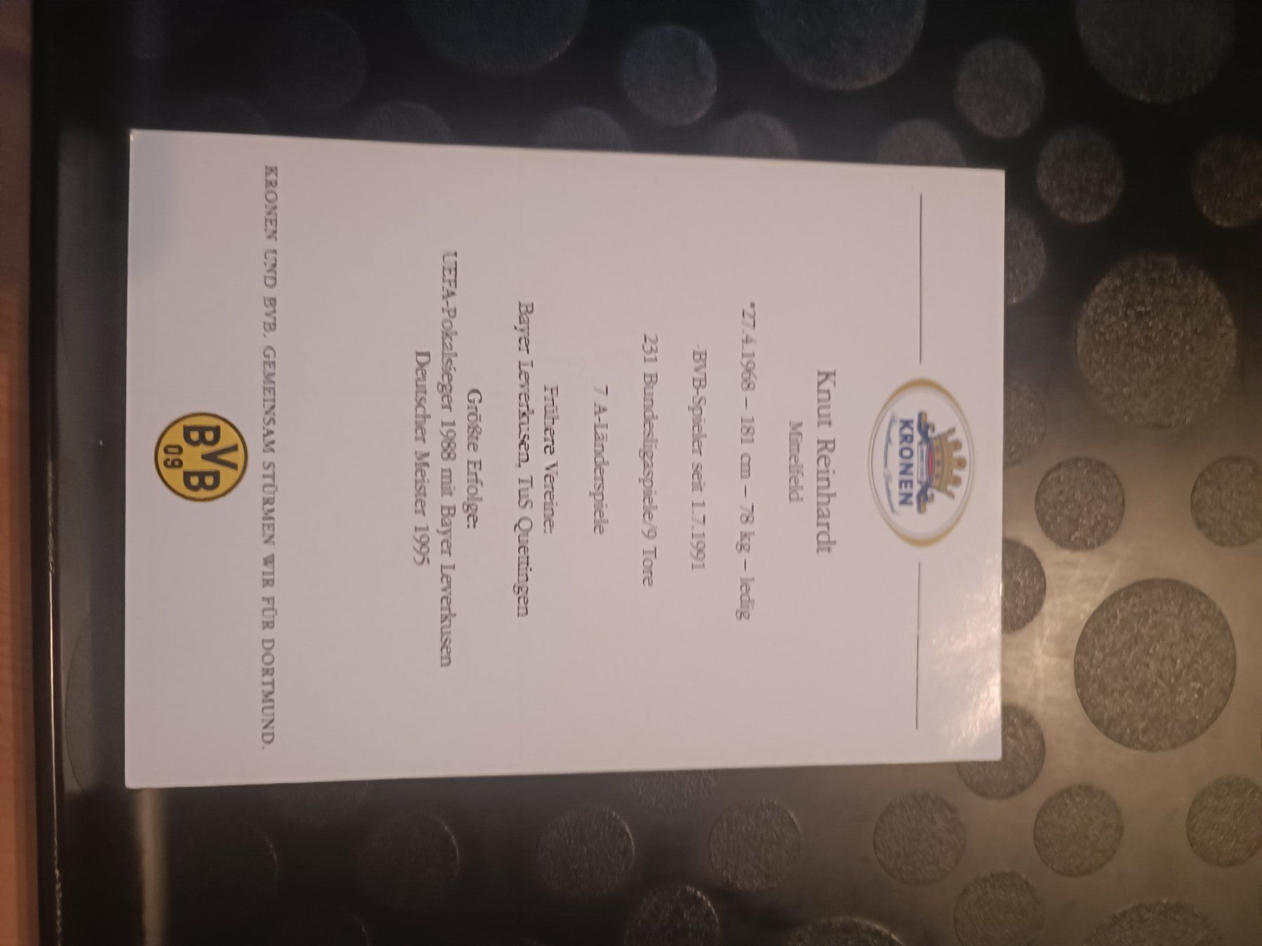 Autogramme: Knut Reinhard - handsigniert BVB - Borussia Dortmund – Gebraucht aus Menziken von Artographs 1