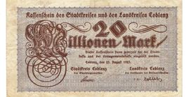 Coblenz 20 Mil.Mark Serie SX 25.08.1923 SS++-VZ
