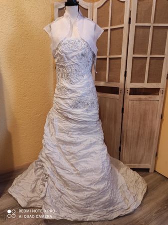Hochzeitskleid Vera Bride Gr.38 Silber/ Weiss🕊️