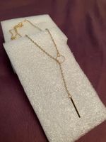 Hübsche zarte goldfarbene Halskette mit Stift, NEU