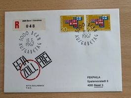 EFTA Zollfreier Ersttag Brief 1967, Top Zustand