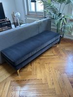Sofa Company Bench Velour Lux Navy Brass Feet
