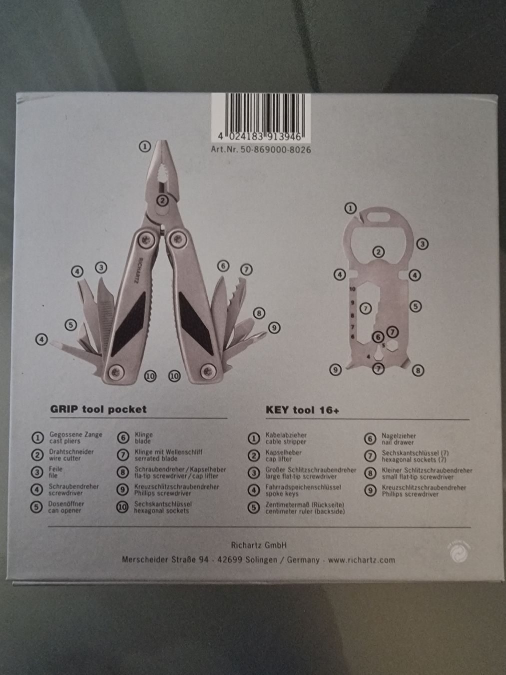 Tutti gli attrezzi: RICHARTZ "BEST FRIENDS" Set – Multitool – Nuovo e nell'imballaggio originale da Zürich venduto da auctionhero 2