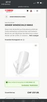 Windshield Yamaha NMAX Polycarbonate High, for 2022 NMAX 125