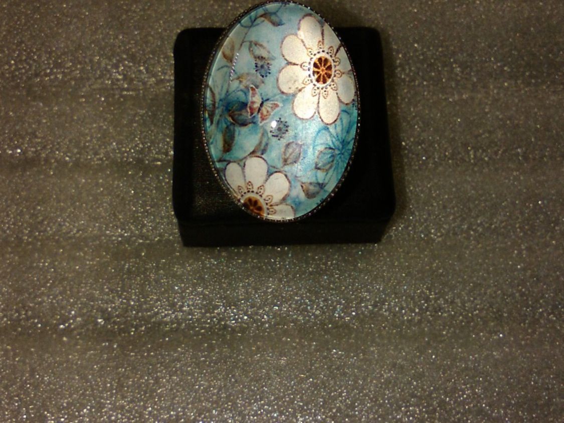 Ringe: RING EDELSTHAL,,MIT BLUMEN,,GLANZIG – Neu (gemäss Beschreibung) aus Basel von bijoutrie_4 4