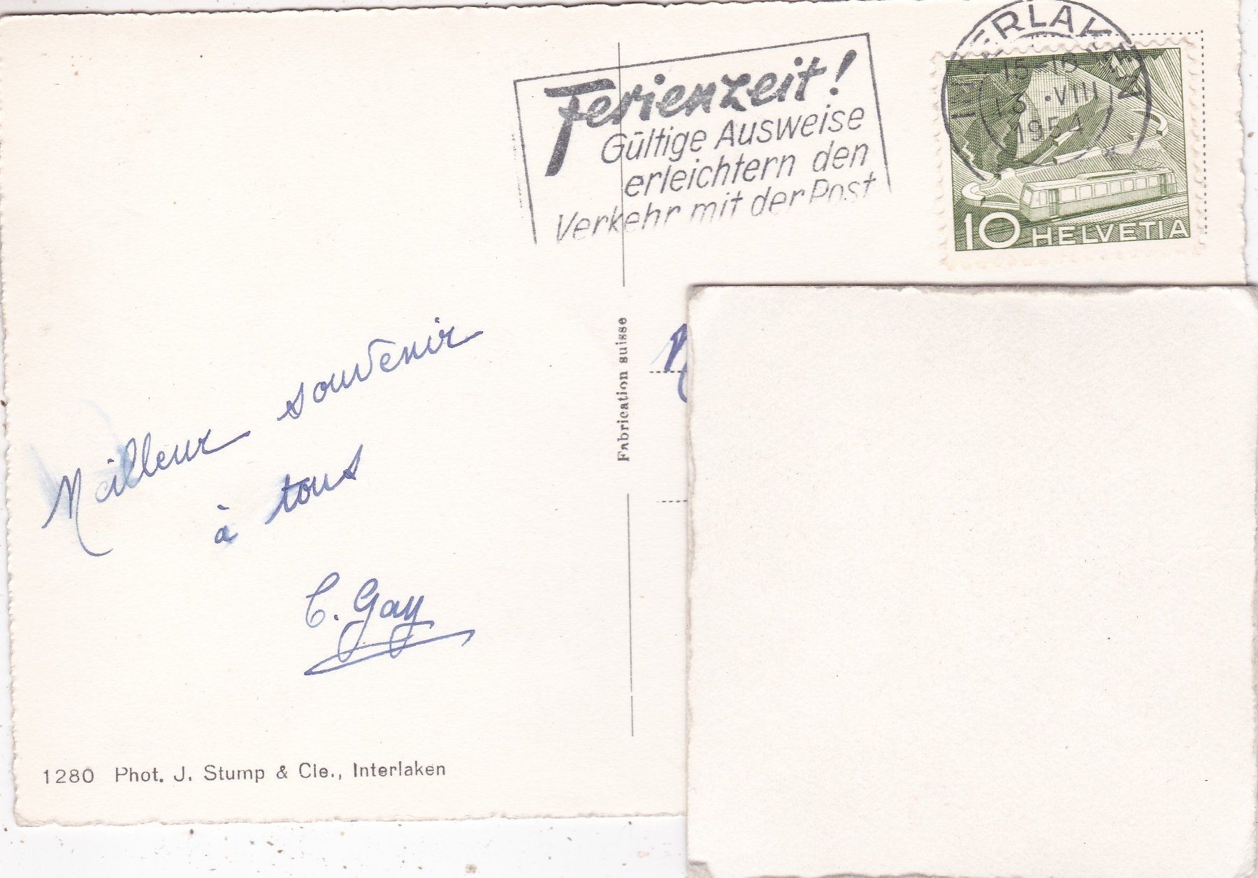Cartoline postali: Interlaken Die Jungfrau 1954 – Usato da Herisau venduto da Lisegrat2008 1