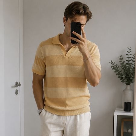 Herren Poloshirt gestreift gelb Grösse S neuwertig