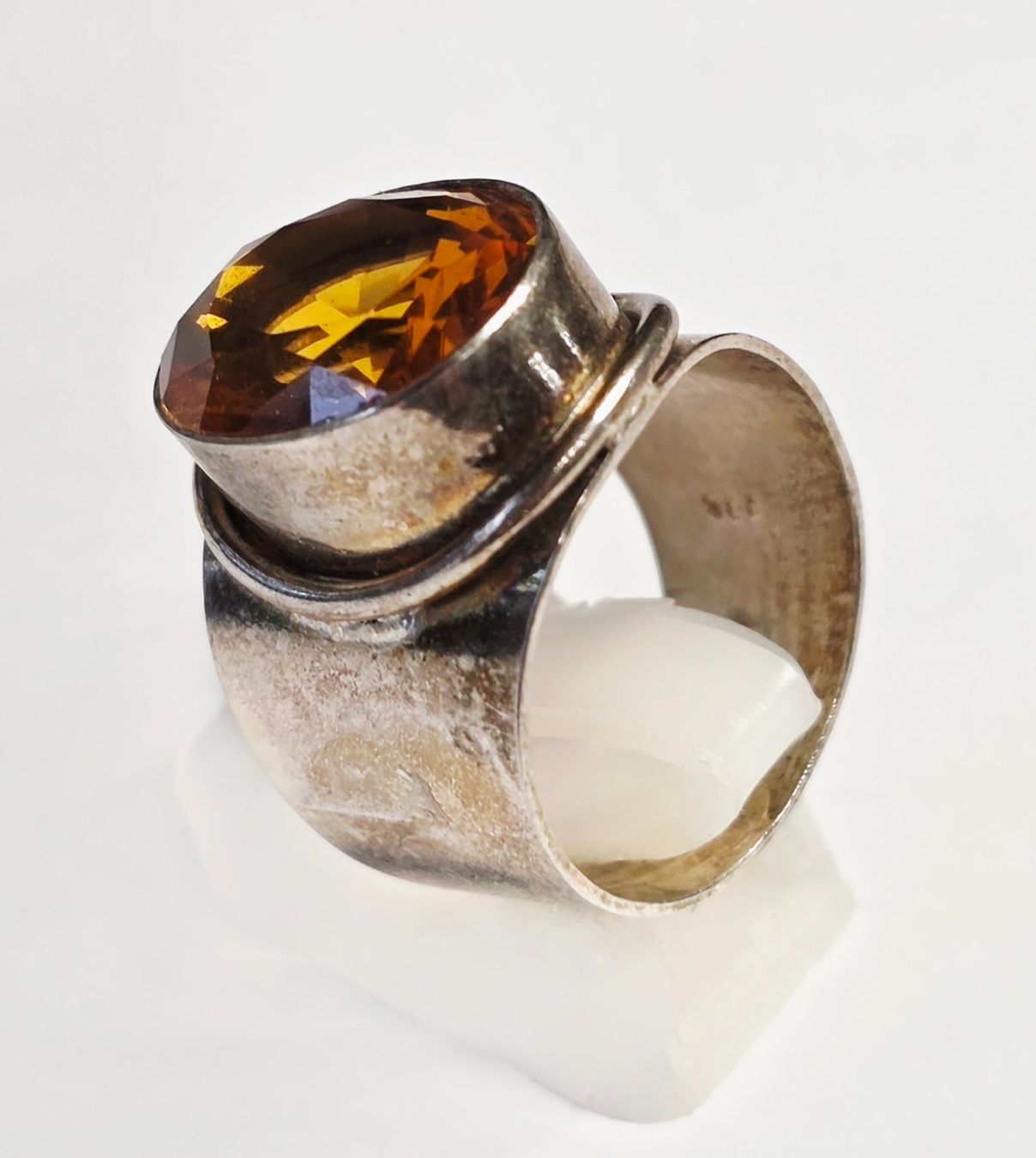 Bagues: Silber Ring gelboranger Stein – Neuf (Voir description) à Zürich par adriben 6