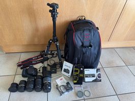Canon EOS60D Spiegelreflexkamera Objektiv Makro Blitz Stativ