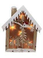 Weihnachtsdeko LED XMAS Haus Mit Hologrammfolie