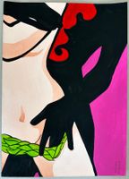 Sexy Girl: handgemaltes ORIGINAL, A3, signiert