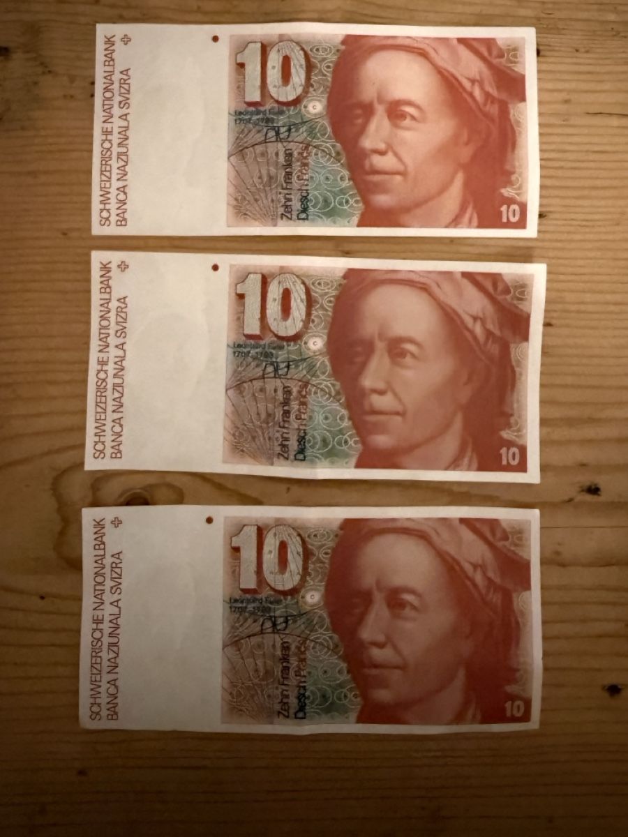 Billets de banque: 3 x 10 Franken Note Schweiz 6. Serie – Neuf (Voir description) à Hettlingen par Sabian5