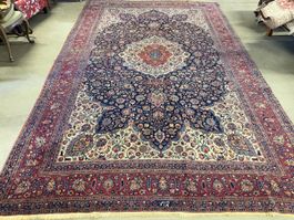 Orientteppich Täbriz handgeknüpft mit Signatur 428x272cm.