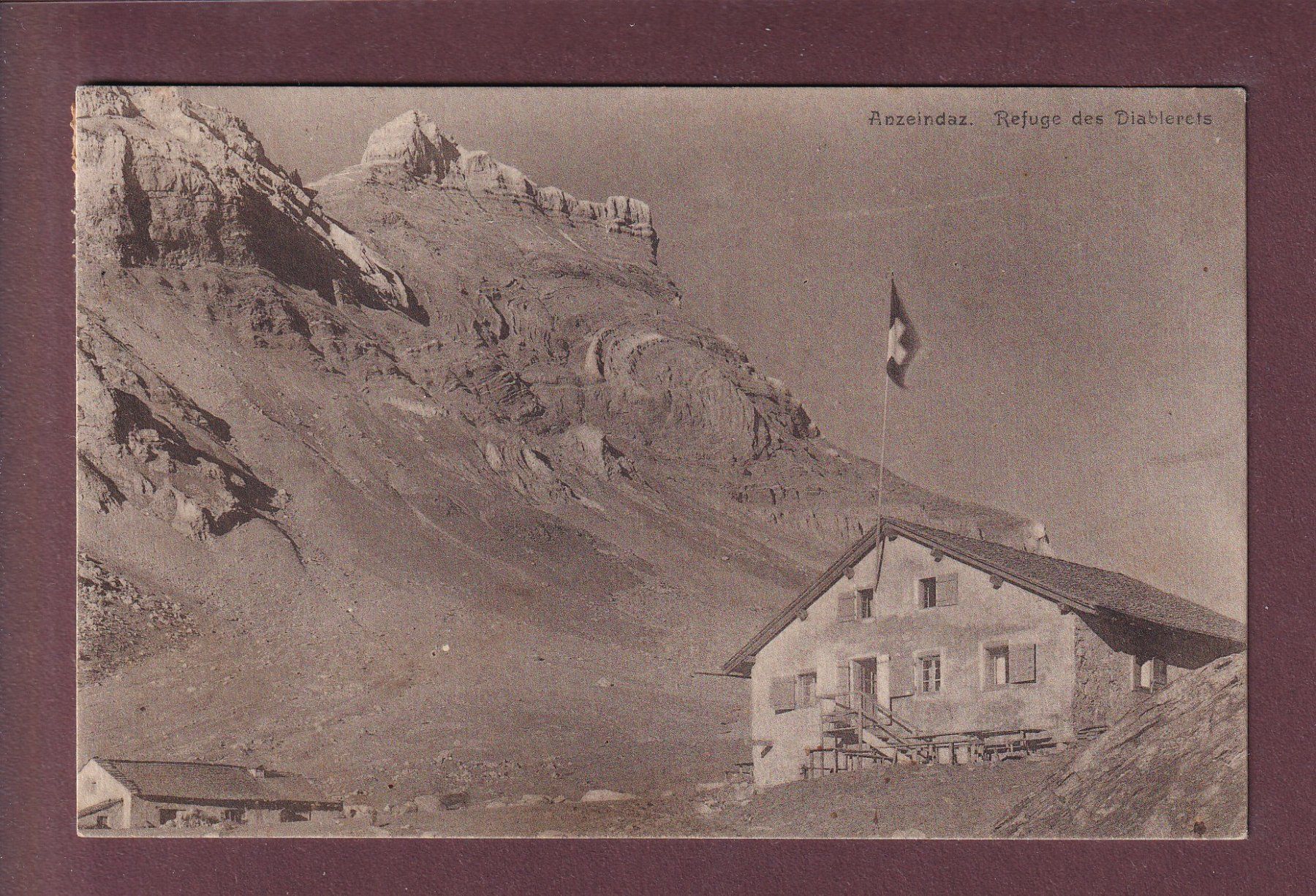 Cartoline postali: ANZEINDAZ - Refuge des Diablerets - 1925 – Usato da Pully venduto da nicecards