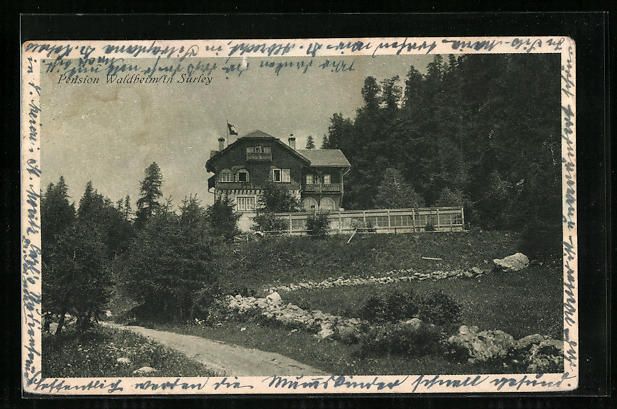 Cartoline postali: AK Surlej, Pension Waldheim, 1928 – Usato da Berlin venduto da bartko-reher
