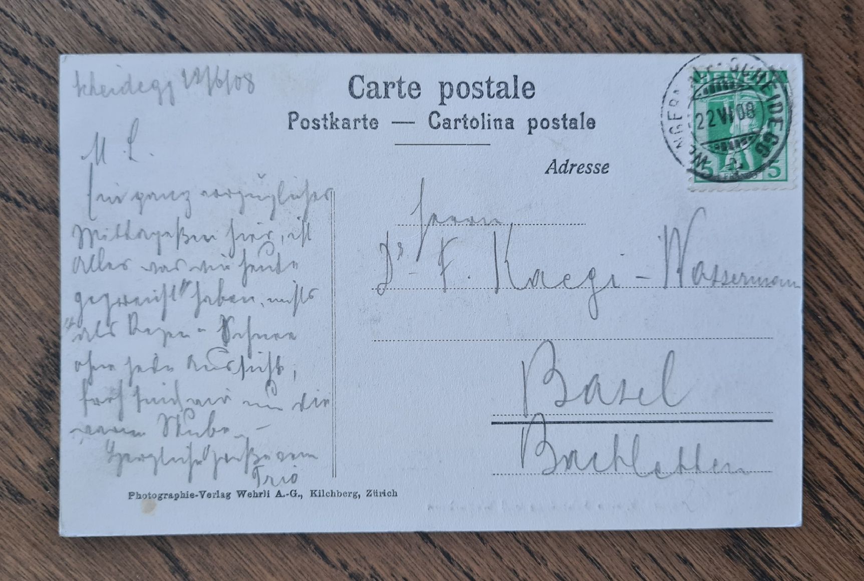Cartoline postali: Kleine Scheidegg 1908 – Usato da Ebikon venduto da Donar50 2