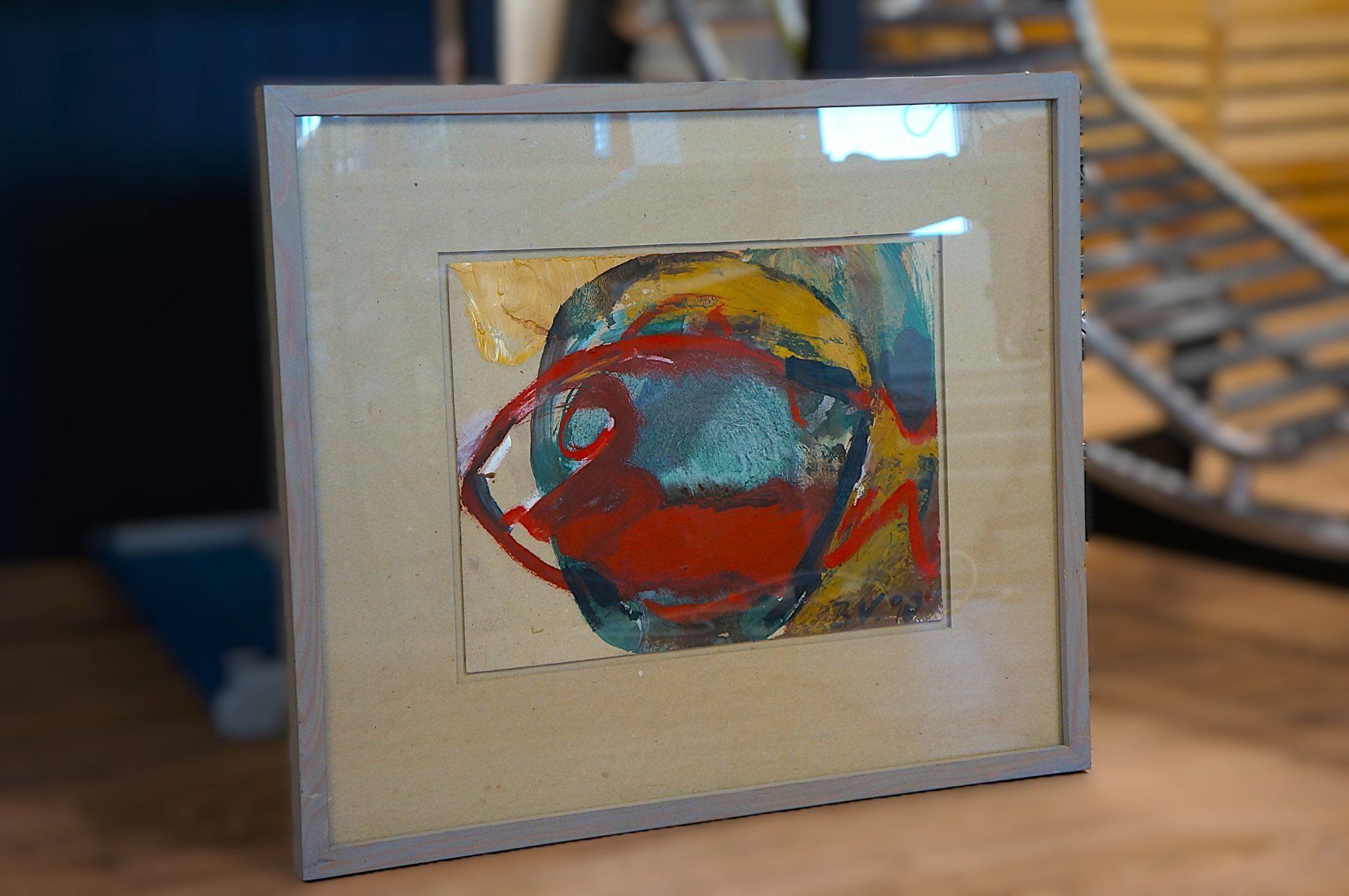 Gemälde: 3000 CHF Bernd Völke "Kopf/Fisch" 1990 Ref. 76 – Gebraucht aus Basel von Kaffee_und_Kunst 2