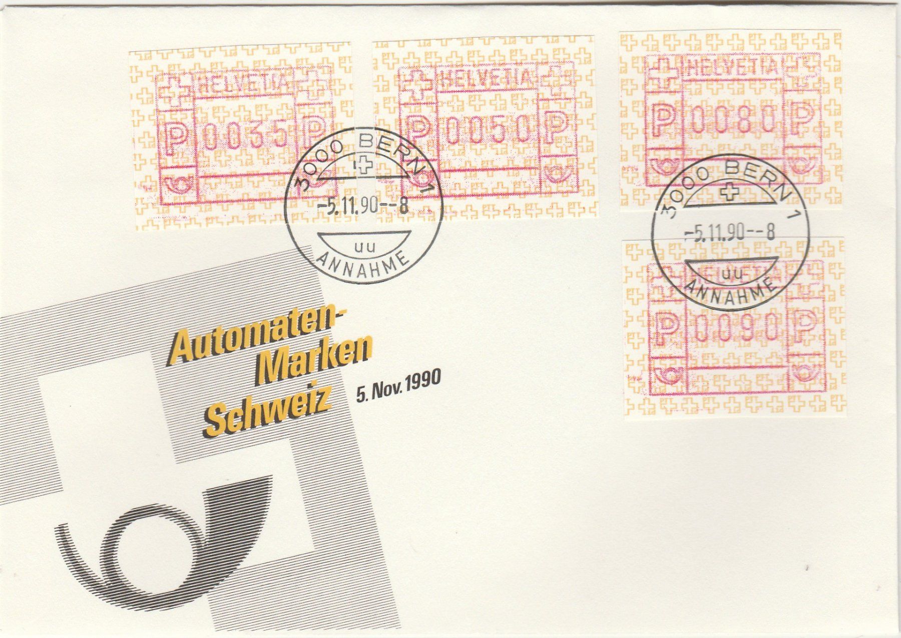 Alle Briefmarken: ATM Nr. 8A illustrierter FDC mit Tastensatz – Gebraucht aus Oberglatt ZH von Wiedmi6