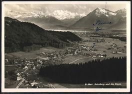 AK Heimberg, Teilansicht und die Alpen